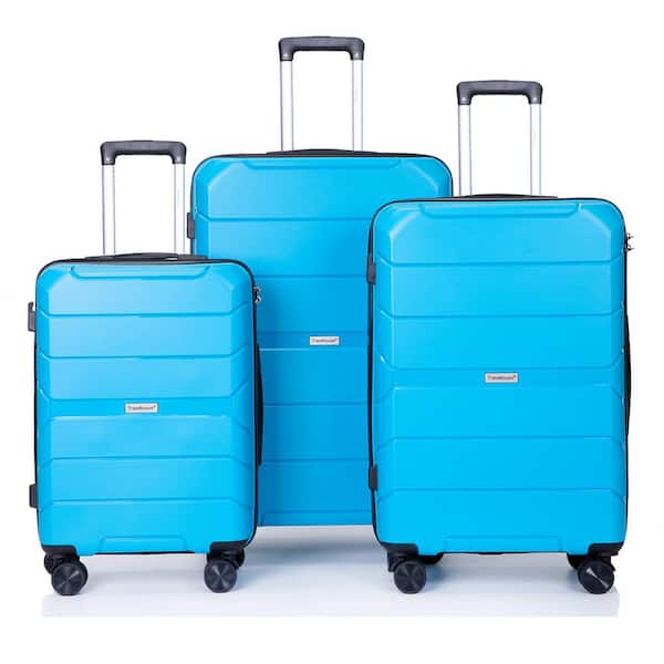 Aoibox New Hardshell Luggage Set in Light Blue 3-Piece Lightweight Spinner Wheels Suitcase with TSA Lock (20 in./24 in./28 in.)
