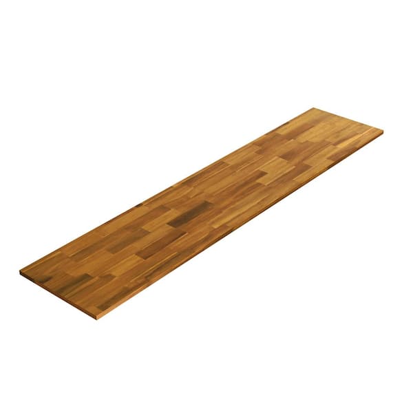 Interbuild 72 in. L x 16 in. D x 0.7 in. T, Solid Acacia Appearance Board, Golden Teak