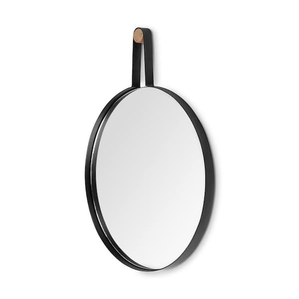Mercana Medium Round Black Modern Mirror (26.0 in. H x 19.9 in. W)