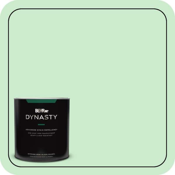 BEHR DYNASTY 1 qt. #P390-2 Chilled Mint Semi-Gloss Enamel Interior Stain-Blocking Paint & Primer