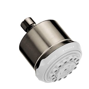 Clubmaster 3-Spray Patterns 2.5 GPM 4 in.wall Fixed Shower Head in Brushed Nickel