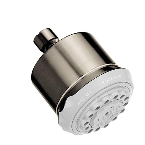 Unbranded Clubmaster 3-Spray Patterns 2.5 GPM 4 in.wall Fixed Shower Head in Brushed Nickel