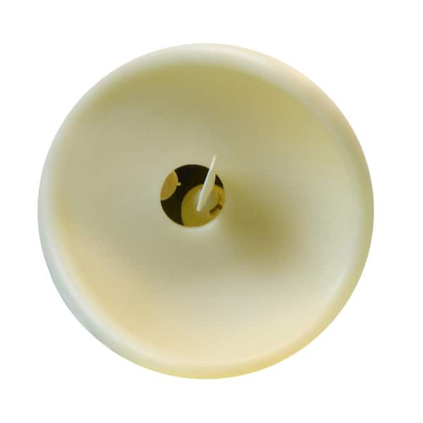 LUMABASE Battery Operated 9 in. Cream Pillar Candle with Moving Flame 93301  - The Home Depot