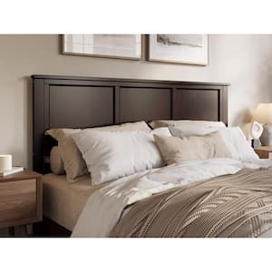 Madison Espresso Dark Brown Solid Wood King Headboard with Attachable Turbo USB Device Charger