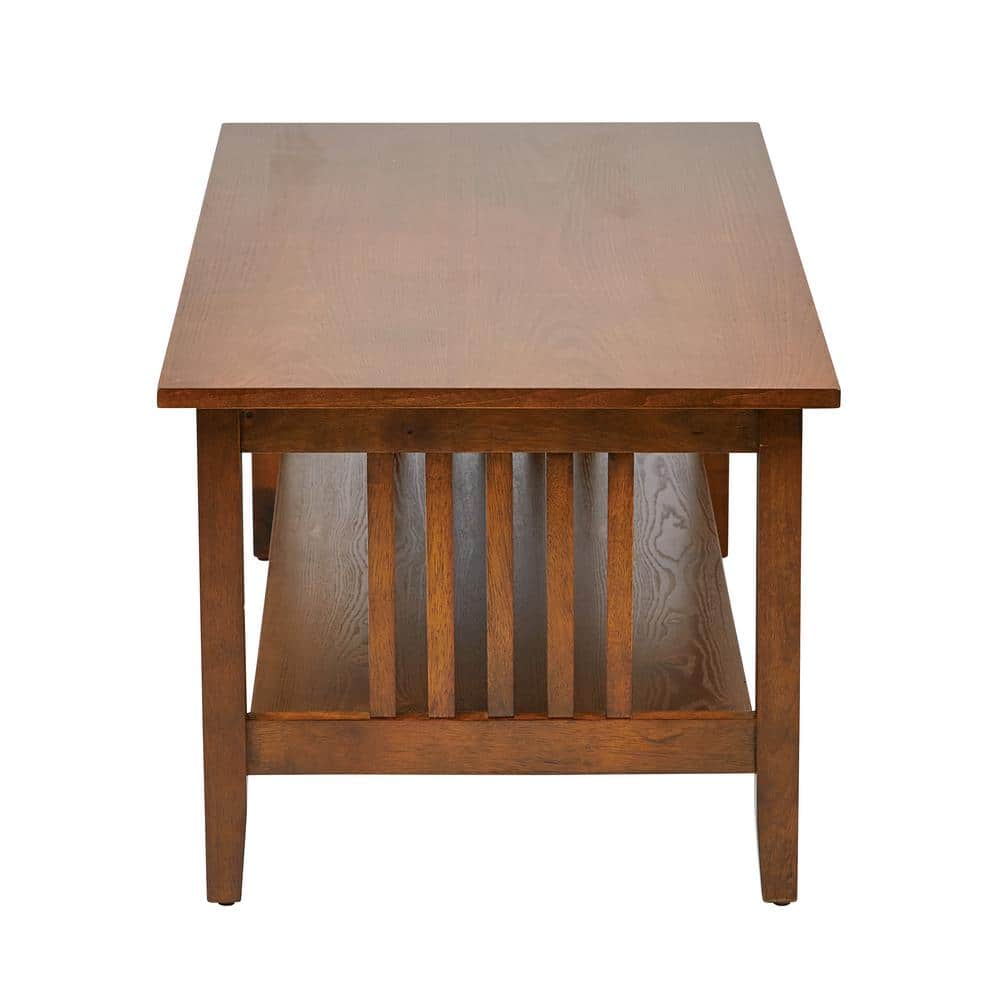 Sierra Mission 45'' Ash Brown Rectangular Wood Coffee Table with Lower Shelf