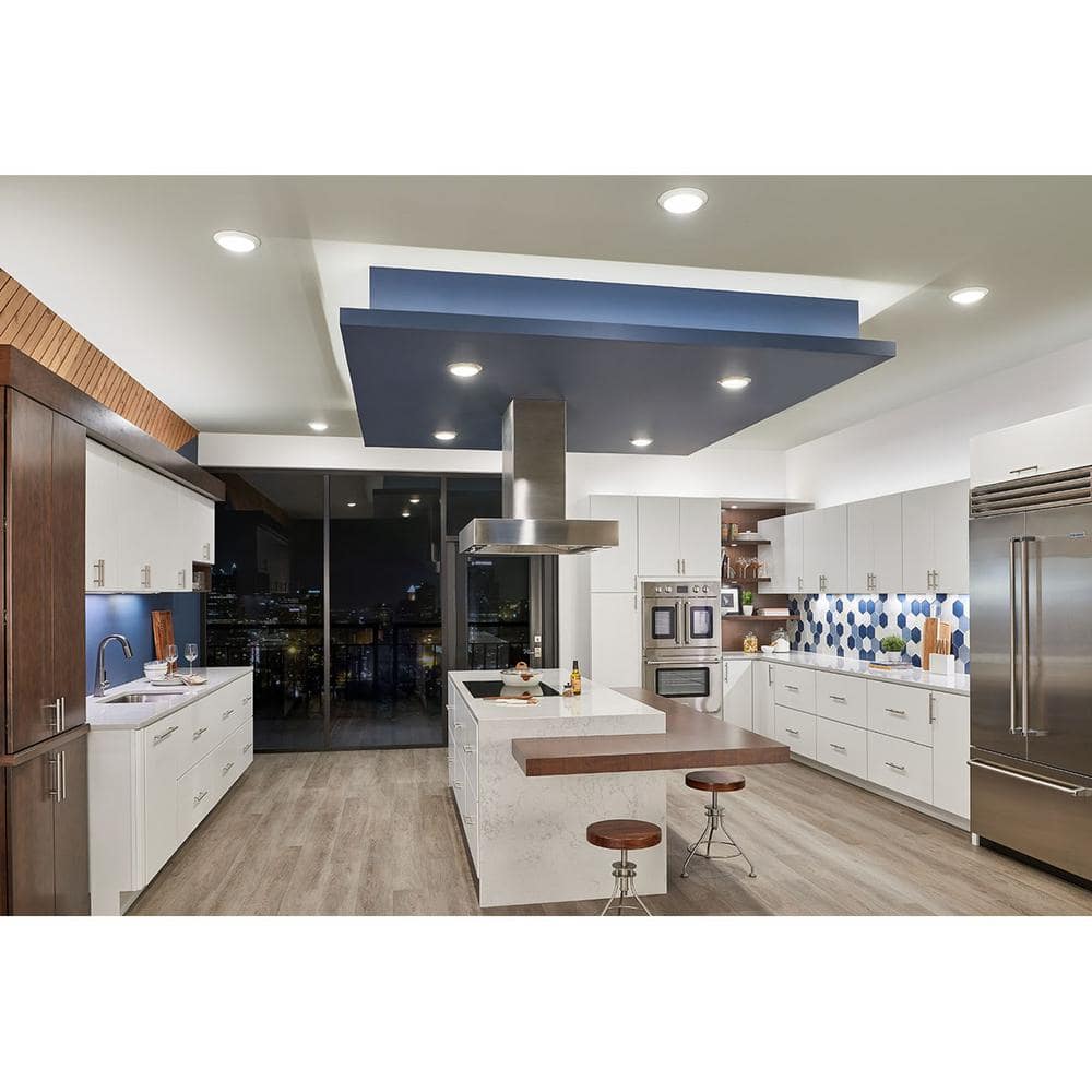 White Glass LED Indoor/Outdoor Flush Mount Ceiling Light