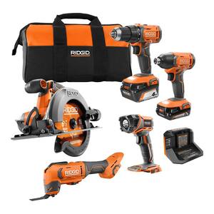 18V Cordless 5-Tool Combo Kit with (1) 2.0 Ah Battery, (1) 4.0 Ah Battery, Charger, and Bag
