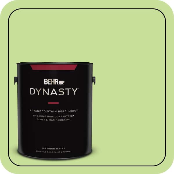 BEHR DYNASTY 1 gal. #420A-3 Key Lime Matte Interior Stain-Blocking Paint & Primer