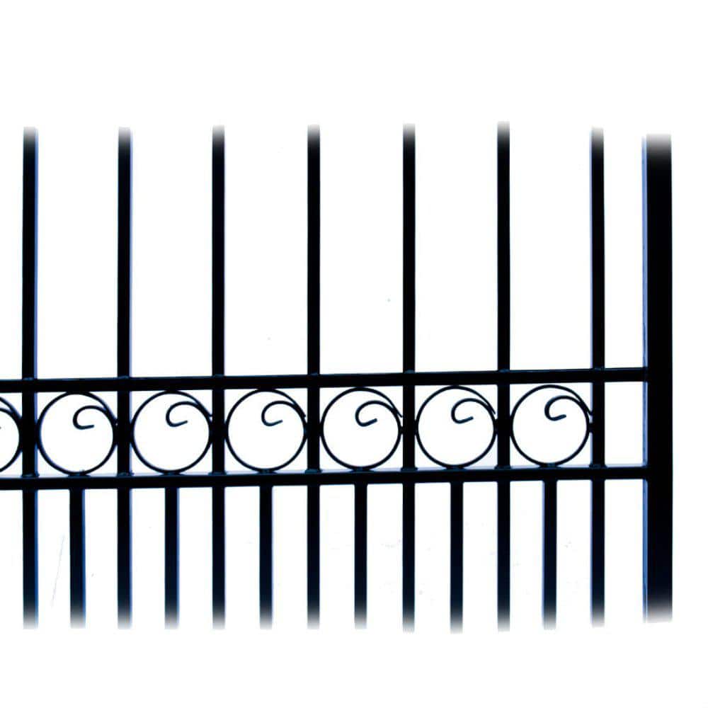 Black Steel Arched 16 ft Driveway Gate with Opener