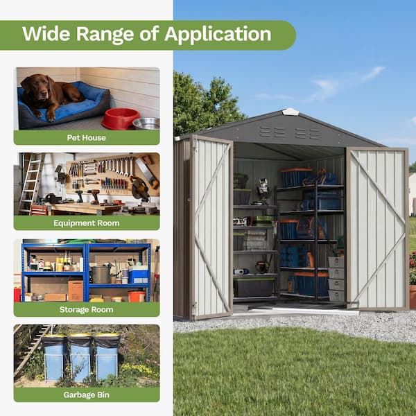 Patiowell 8 ft. W x 6 ft. D Floor Frame Included Outdoor Storage