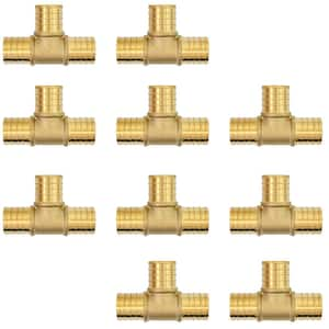 1 in. Brass PEX x PEX x PEX Barb Tee Pipe Fittings (10-Pack)