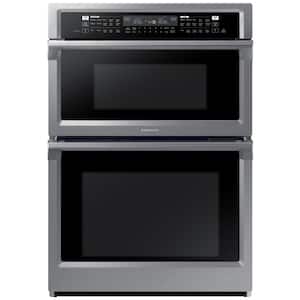 30 in. Electric Steam Cook Wall Oven with Speed Cook Built-In Microwave in Stainless Steel