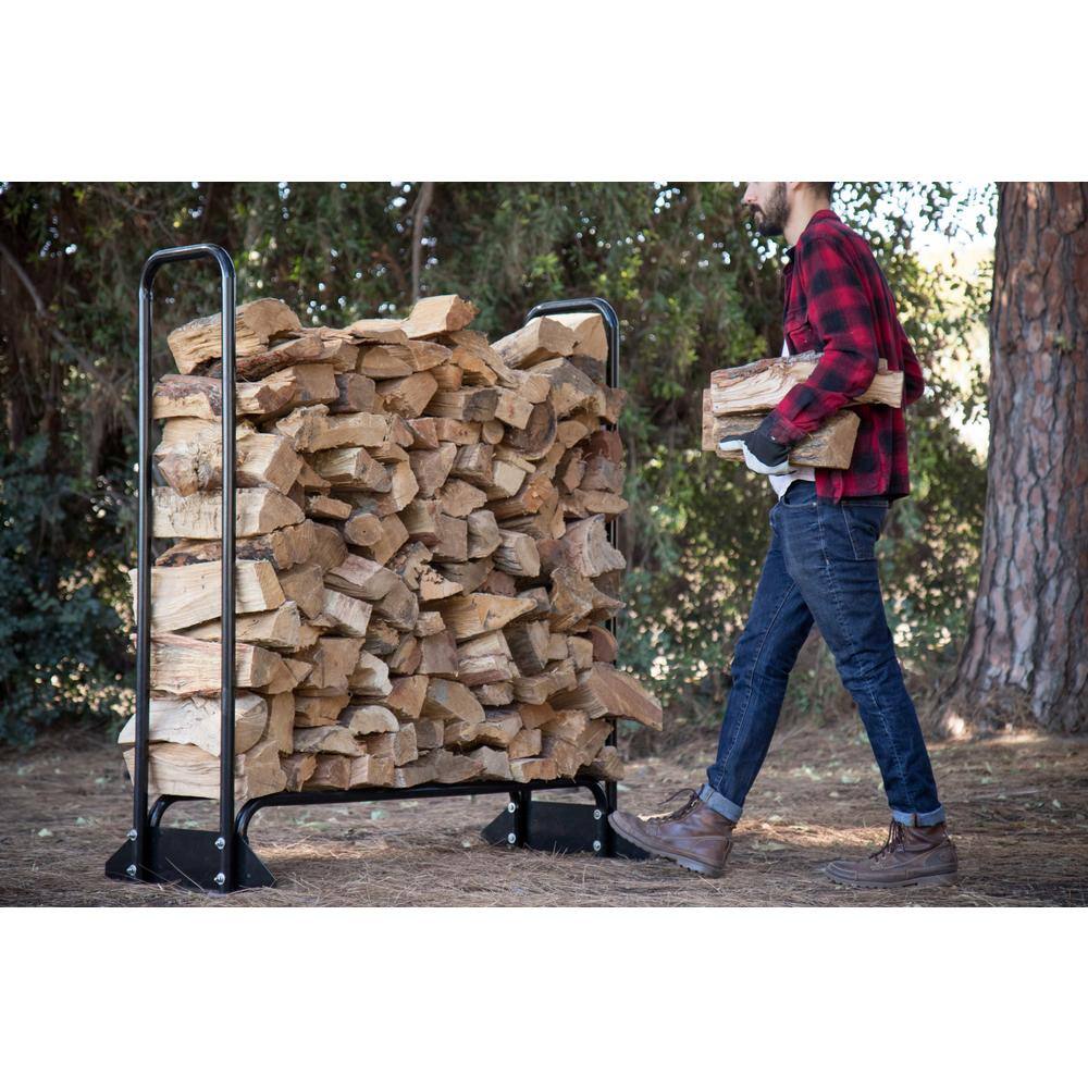 Champion 48-Inch Heavy-Duty Black Steel Firewood Rack