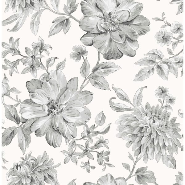 Gabriela Gray Floral Non-Pasted Wallpaper, 56.4 sq. ft.
