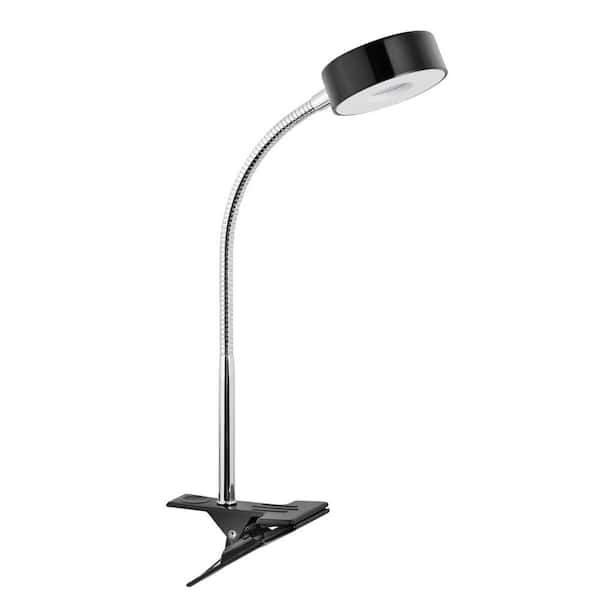 Globe Electric LED for Life 15 in. Energy Star Black and Chrome LED Clip Lamp