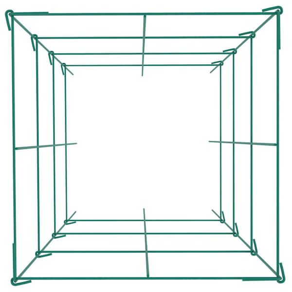 Tomato Cages-14.6 in. x 14.6 in. x 39.4 in. 6 Packs Square Plant Support. Green PVC-Coated Steel for Vegetables