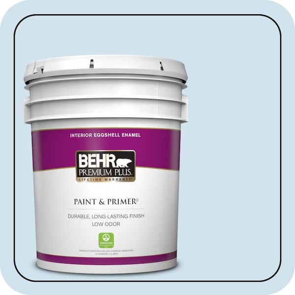 BEHR PREMIUM PLUS 5 gal. #M520-1A Soft Cloud Eggshell Enamel Low Odor Interior Paint & Primer