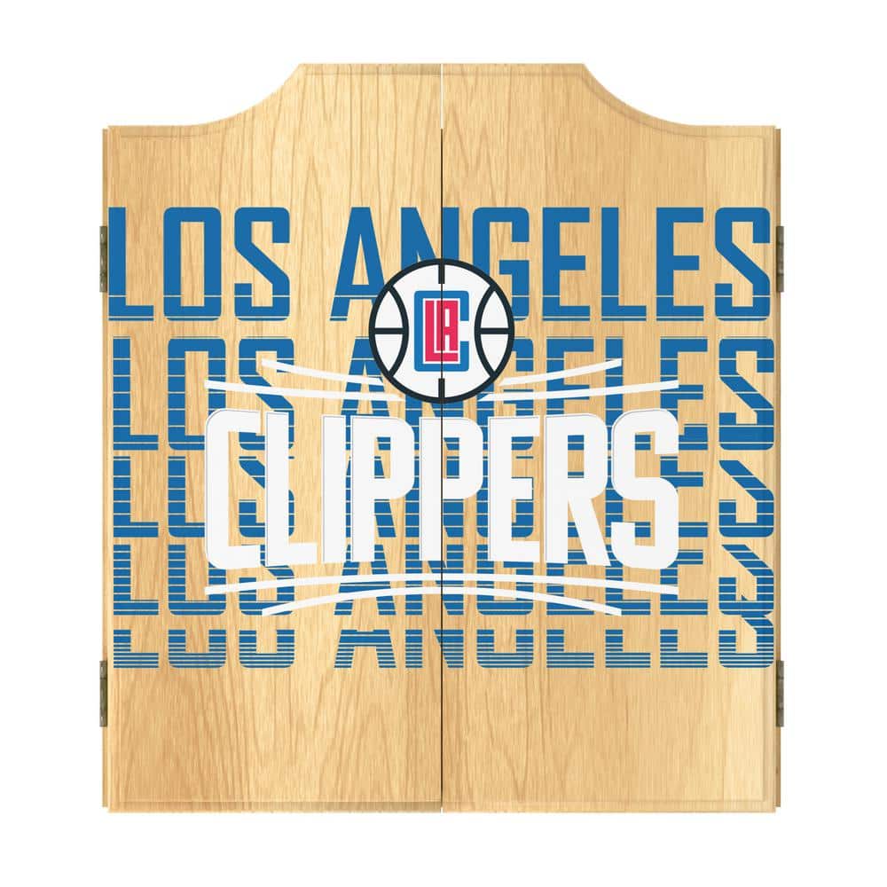 Los Angeles Clippers City 20.5 in. Dart Board with Cabinet, Darts and Score