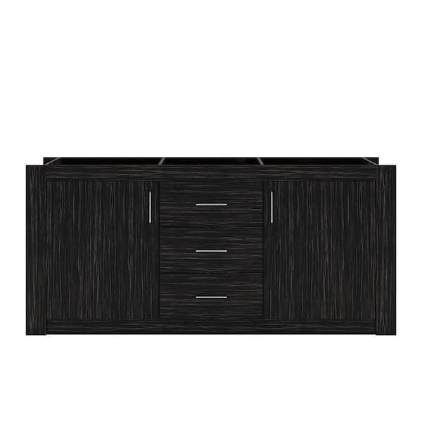 Virtu USA Tavian 72 in. W x 22 in. D x 33 in. H Bath Vanity Cabinet without Top in Midnight Oak
