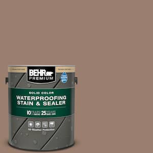1 gal. #SC-148 Adobe Brown Solid Color Waterproofing Exterior Wood Stain and Sealer