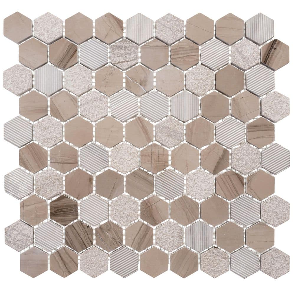Amarillo Peak Tan Brown 4.5 in. x 8.25 in. Natural Stone Honeycomb Smooth M