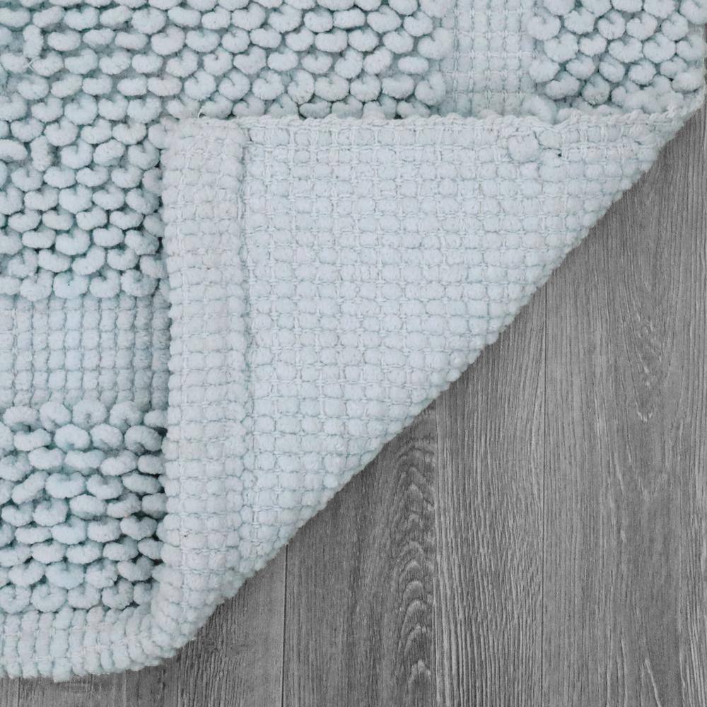 Pale Blue Cotton Chenille Non-Slip Bath Mat 17" x 24"