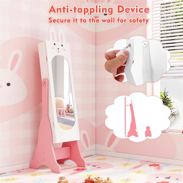 Costway 12 in. Width Kids Vanity Set Princess Makeup Dressing Table and  Chair Set with Jewelry Armoire White HCST04581 - The Home Depot