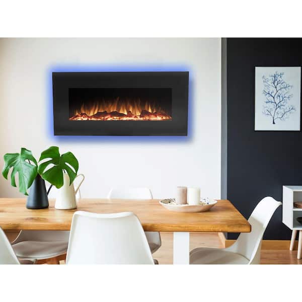 Edenbranch 42 In Wall Mounted And, Thinnest Electric Wall Mount Fireplace