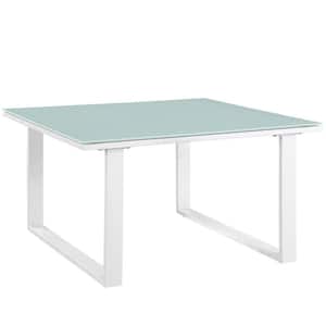 Fortuna Patio in White Aluminum Outdoor Side Table