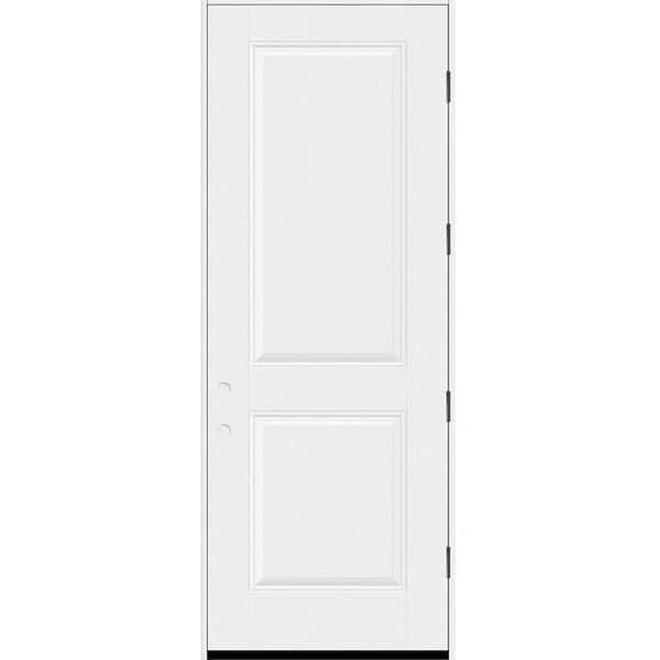 Regency 36 in. x 96 in. 2P Squaretop LHOS Unfinished White Fiberglass Prehung Front Door with 4-9/16 Jamb