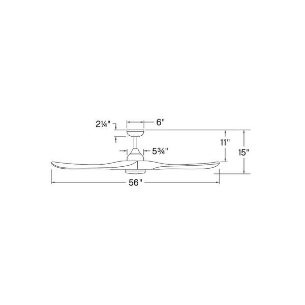 HINKLEY - Swell Illuminated 56.0 in. Indoor/Outdoor Integrated LED Matte Black Ceiling Fan with Remote Control