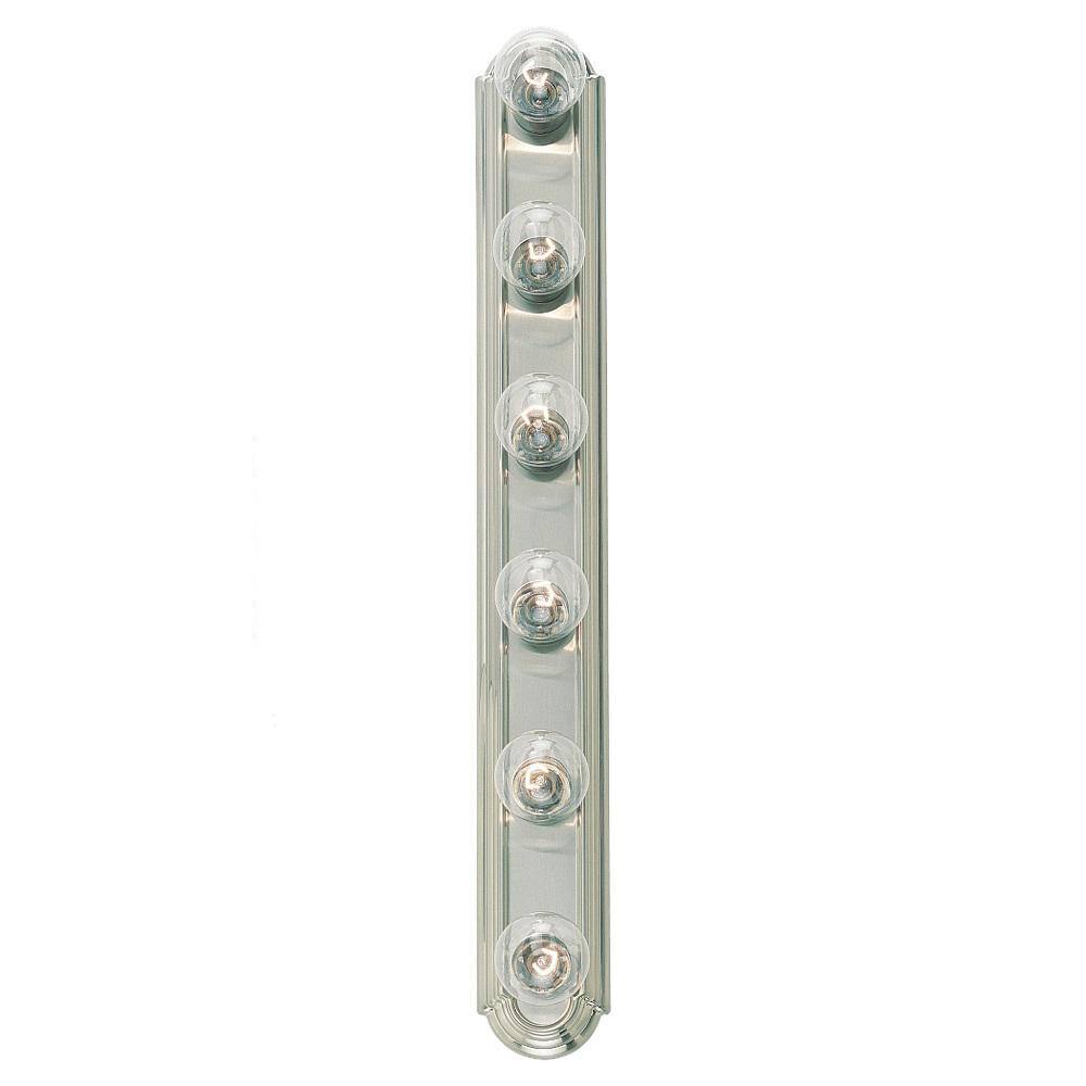 Brushed Nickel 6-Light Wall Bath Fixture