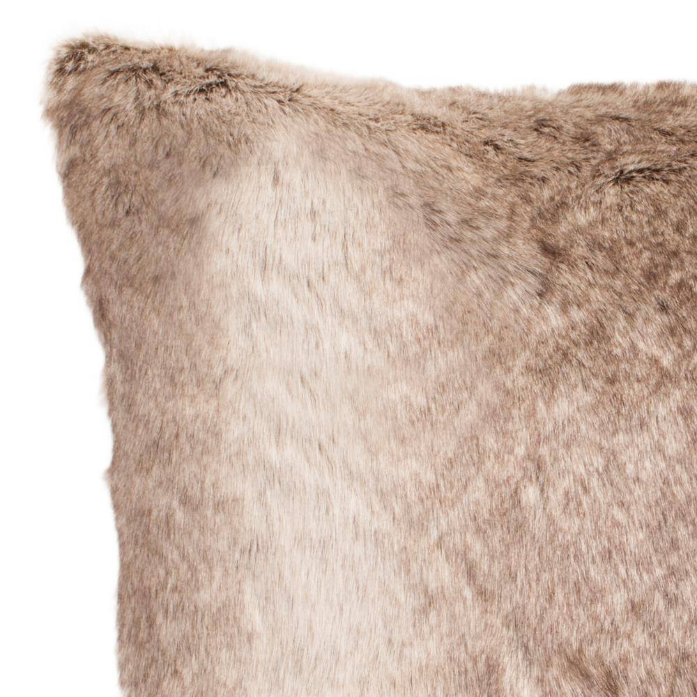 Taupe Greige Feather Fill Square Decorative Pillow