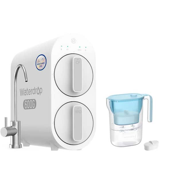 Waterdrop G2P600 Reverse Osmosis System NSF/ANSI 42 and 53 and 58 and 372-Certified Tankless Under Sink Extra Water Filter Pitcher