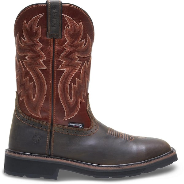 Wolverine Men's Rancher Waterproof Wellington Work Boots - Steel Toe - Brown Size 7.5(M)