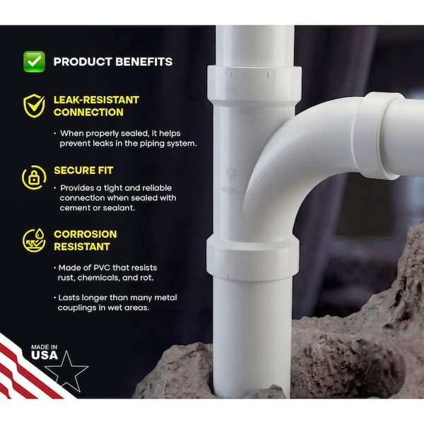 PLUMBFLEX 2 in. x 1-1/2 in. Rigid PVC DWV Wye & 1/8 Bend 45° Elbow