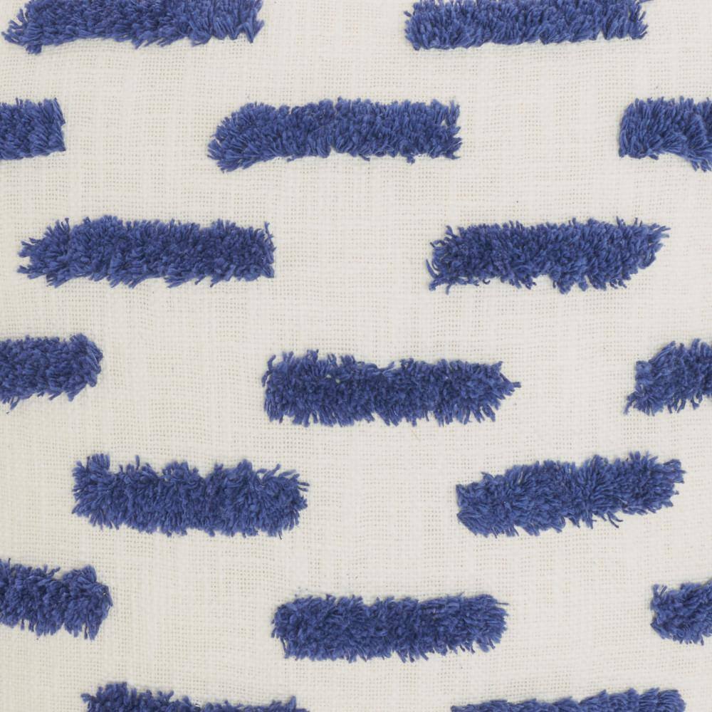 18" Square Blue Tufted Cotton Throw Pillow
