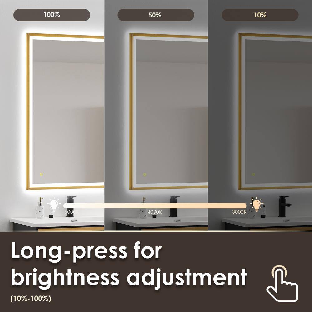 Apollo 48" Gold Aluminum LED Vanity Mirror