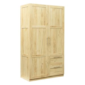 Oak Armoire with 2-Drawers 70.87 in. H x 19.49 in. W x 39.37 in. D