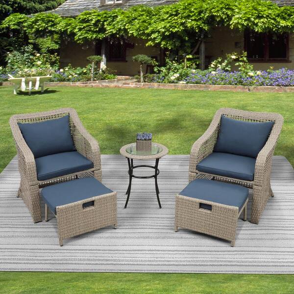 Tatayosi 5 Piece Rattan Wicker Outdoor Patio Furniture Set Bistro With Blue Cushion Djyc H Sh000103aac - Rattan Patio Chair Set Tatayosi 5 Piece Rattan Wicker Outdoor Patio Furniture Set Bistro With Blue Cushion Djyc H Sh000103aac - Rattan Patio Chair Set