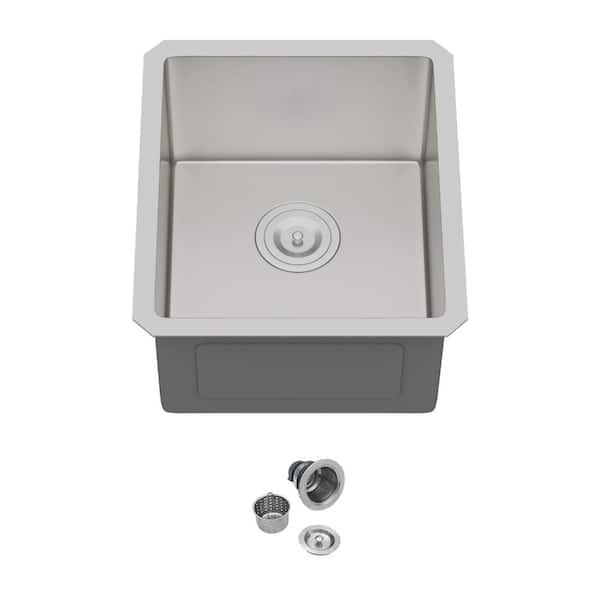 15 in. Undermount Bar Sink Brushed 16 Gauge Stainless Steel Prep Sink