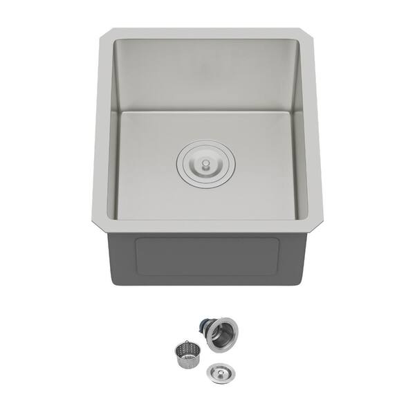 15 in. Undermount Bar Sink Brushed 16 Gauge Stainless Steel Prep Sink