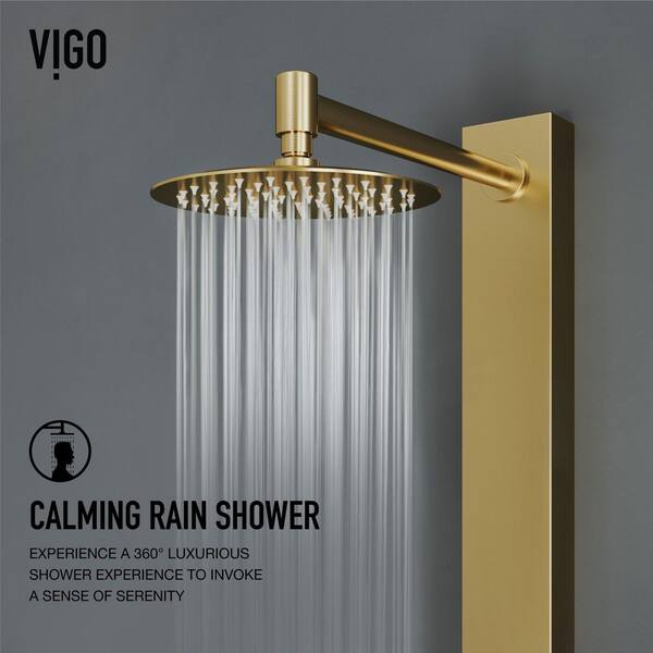 VIGO Gardenia 39 in. H x 4 in. W 2-Jet Shower Panel System with