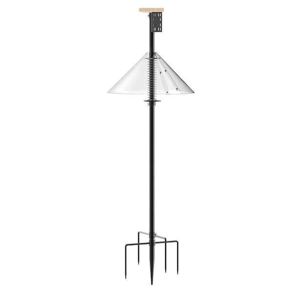 Bird Feeder Accessory Heavy Duty 90 Inch Pole with Squirrel Proof Baffle Stainless Steel Spring Slip-Fit Connection