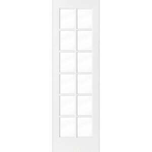 30 in. x 96 in. 12-Lite Primed Solid Hybrid Core MDF Wood Interior Door Slab