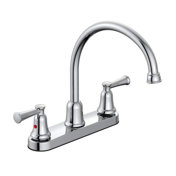 Glacier Bay Lisbon 2-Handle Standard High Arc Kitchen Faucet in Chrome
