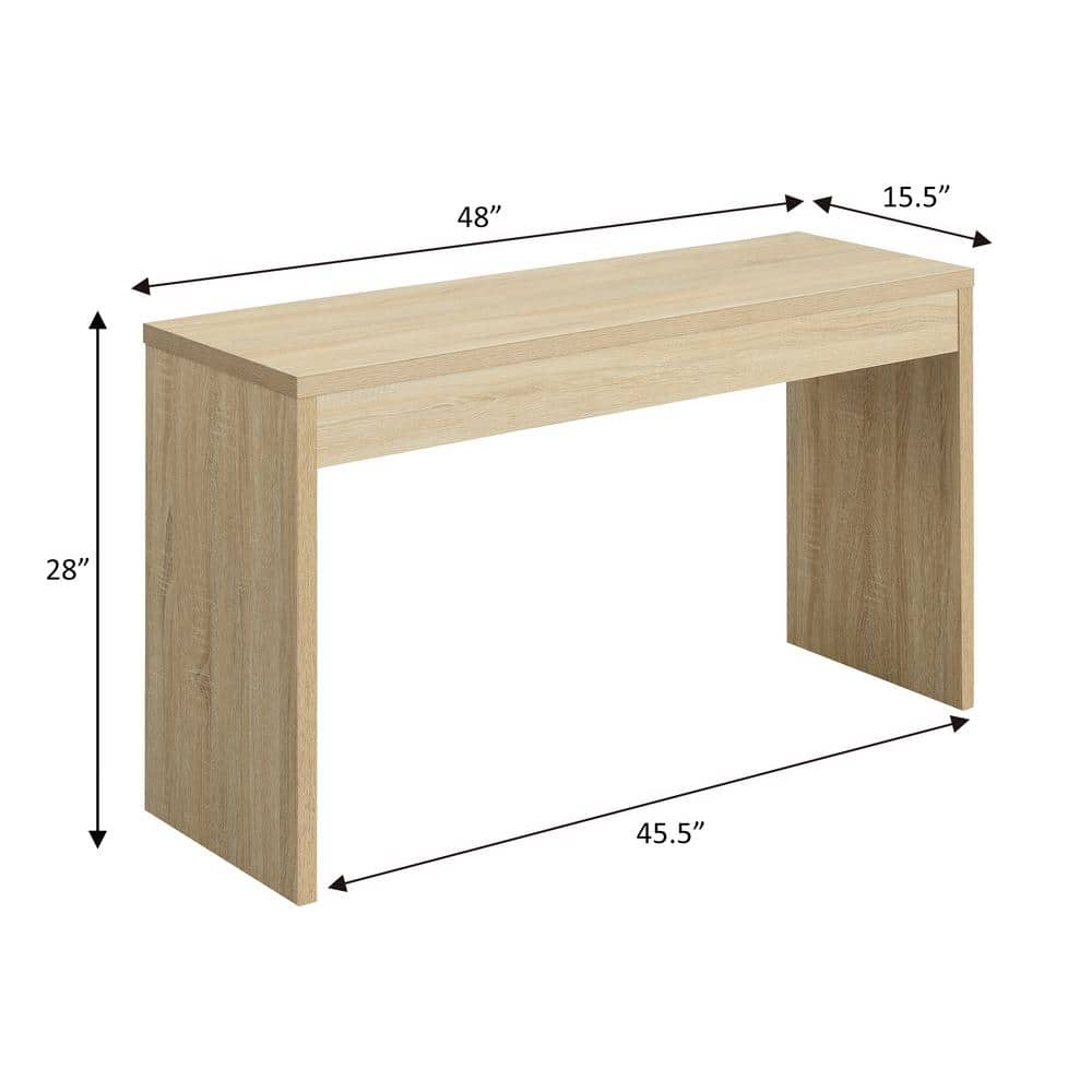 Weathered White Wood Console Table with Spacious Storage