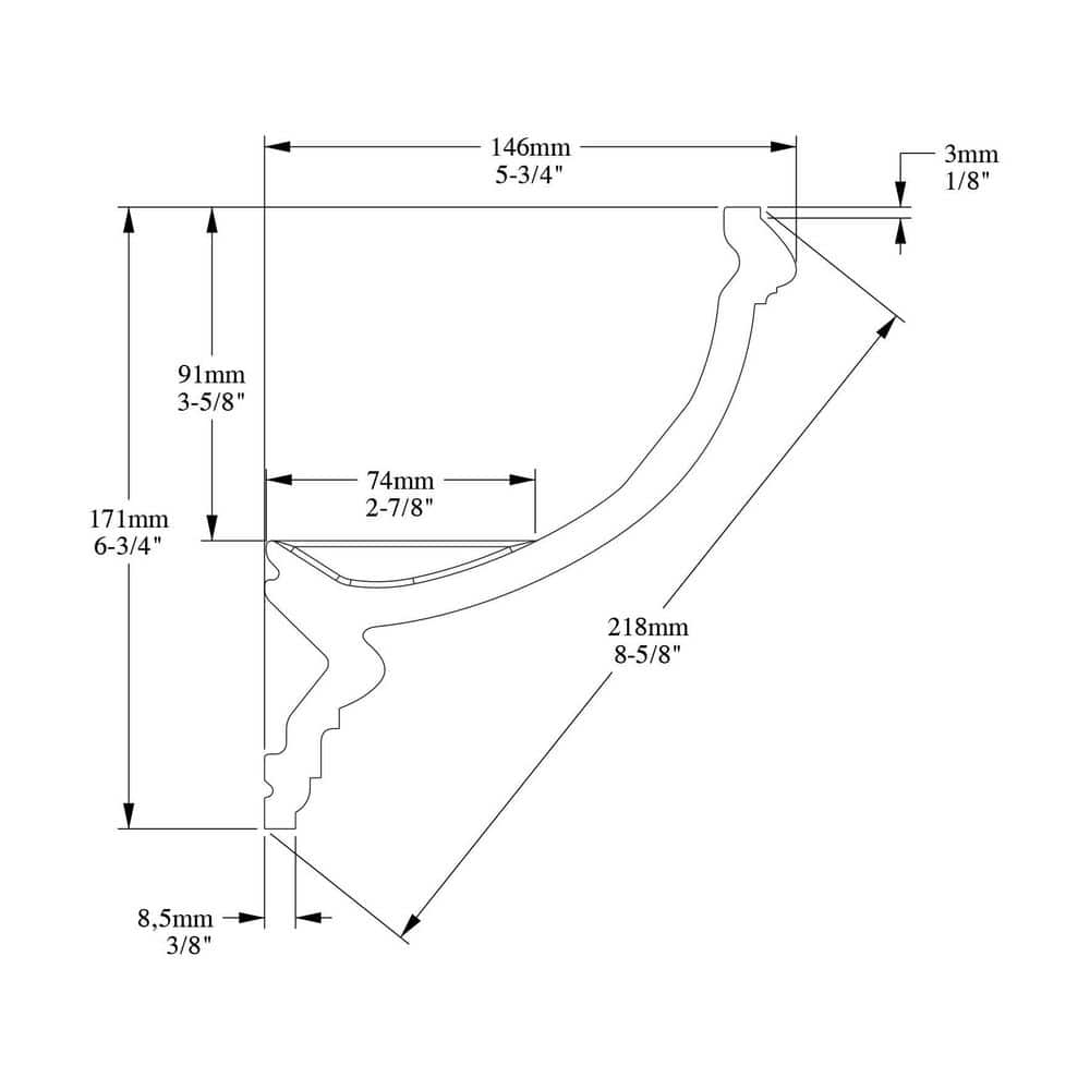 Primed White Polyurethane Crown Moulding for Indirect Lighting