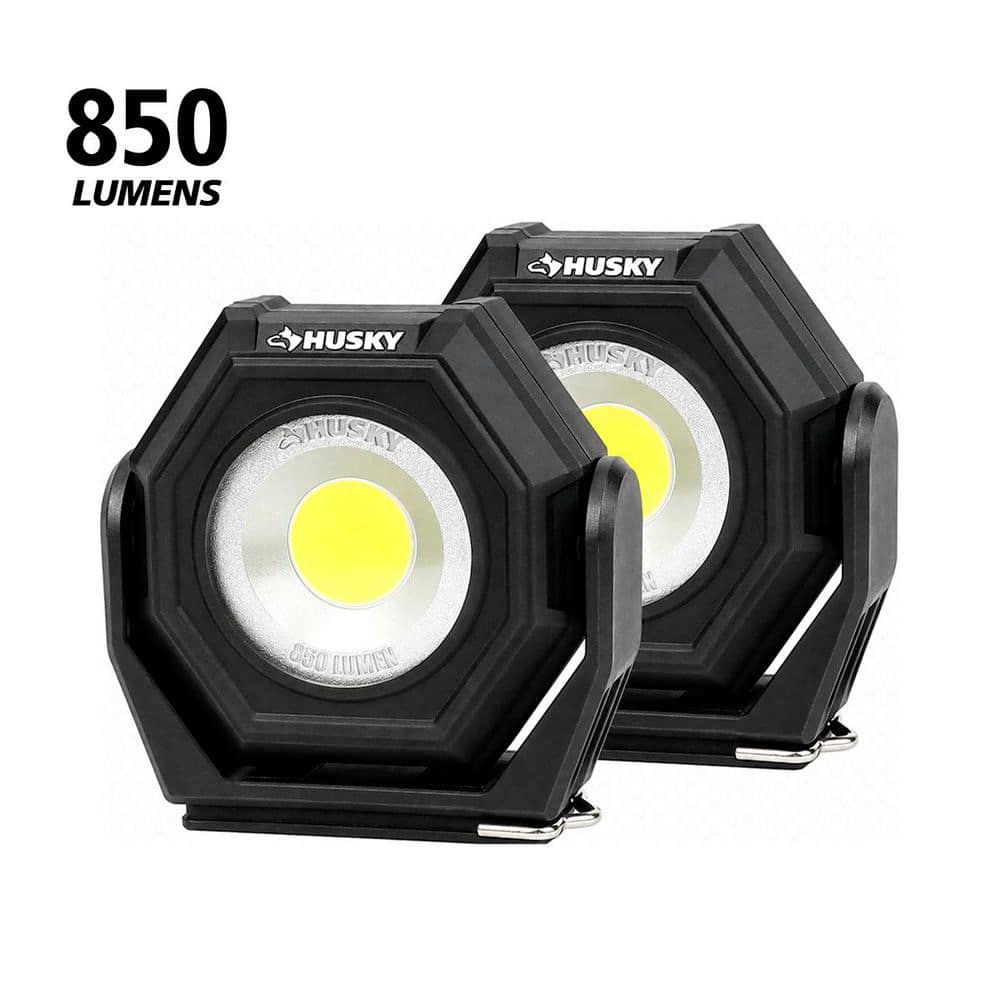 Husky 2-Pack 850lm Compact Rechargeable Utility Light