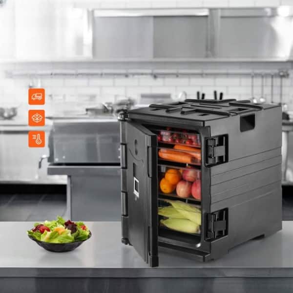 Adrinfly Plastic Food Storage Container with Lids, Insulated Food Pan Carrier, 82 qt. Hot Box with Double Buckles for Catering